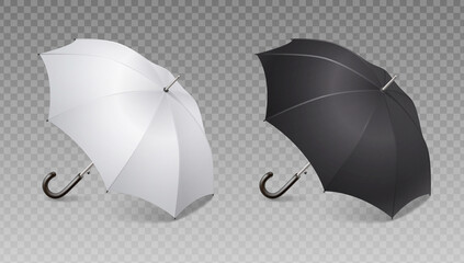 Two Realistic Umbrella Icon Set - obrazy, fototapety, plakaty