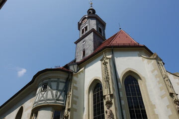 Fototapeta na wymiar Stadtkirche in Marbach am Neckar