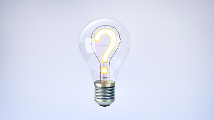 3d bulb idea concept illustration