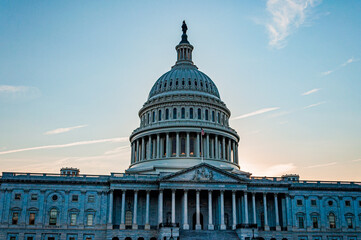 Naklejka premium Photo of US Capitol at Dusk