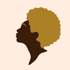 Vector abstract minimalistic portrait of a woman . Women's profile.