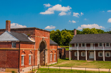 Fototapeta na wymiar Photo of Historic Buildings within Fort Washington National Park, Maryland USA