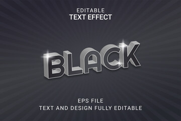 Black modern 3d text style effect. editable eps file
