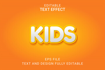 kids modern 3d text effect. editable eps file