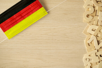 Germany flag on hygienic mask.
