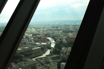 Fototapeta na wymiar aerial view of Berlin from window