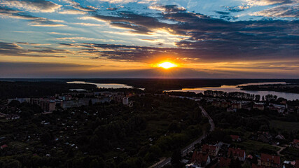 Jezioro Drwęckie o zachodzie słońca - Warmia i Mazury