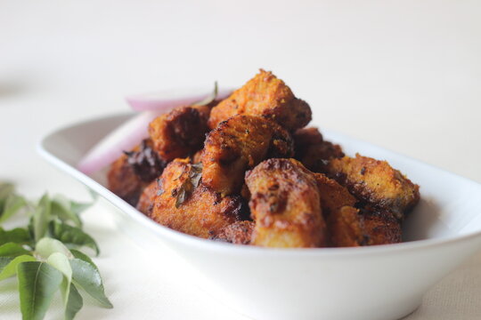 Marinated and air fried basa fish. A health way of preparing fish fry.