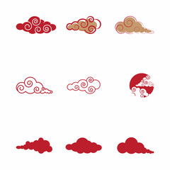 Chinese clouds Logo Template vector symbol design