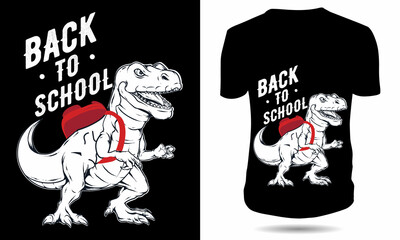 Back to school dinosaur tshirt design