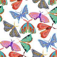 Seamless vector pattern with butterflies.