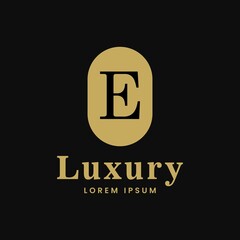 simple alphabet logo luxury concept with ellipse combination