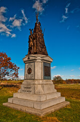 Fototapeta na wymiar The 42nd New York Infantry (Tammany Regiment) Monument, Gettysburg National Military Park, Pennsylvania USA
