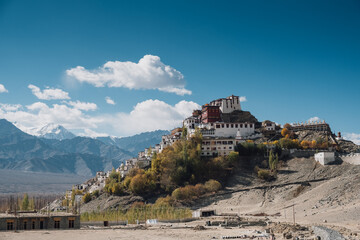 Fototapeta na wymiar Leh Temple and river in Leh Ladakh, India