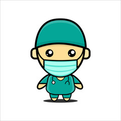 Cute doctor character, Vector illustration eps.10