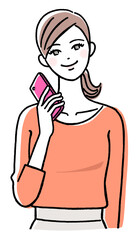 スマホを持つ女性