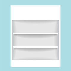 medicine cupboard, plank shelf for mock-up display, countertop white color, modern shelf for display show on space wall room