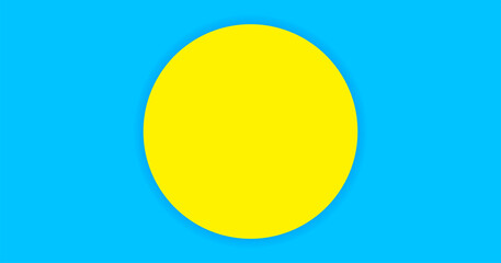 circle yellow on light blue for banner simple background, copy space, paper circle yellow and light blue color for background