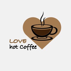 Vector logo template. Coffee love