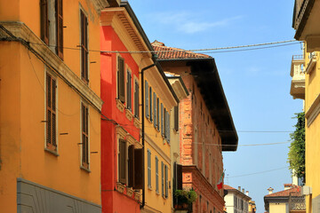 Fototapeta premium Palazzi storici colorati di Pavia, Italia, Historical colorful buildings of Pavia, Italy 