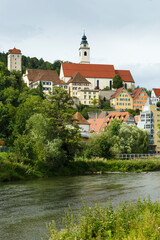 Fototapeta na wymiar Stadt Horb am Neckar mit Ausblick auf Stiftskirche Heilig Kreuz (Landkreis Freudenstadt)