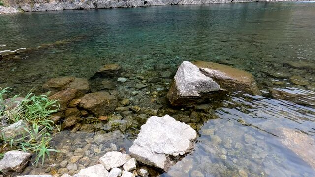 Water flowing down from the mountains, a small baydar lake