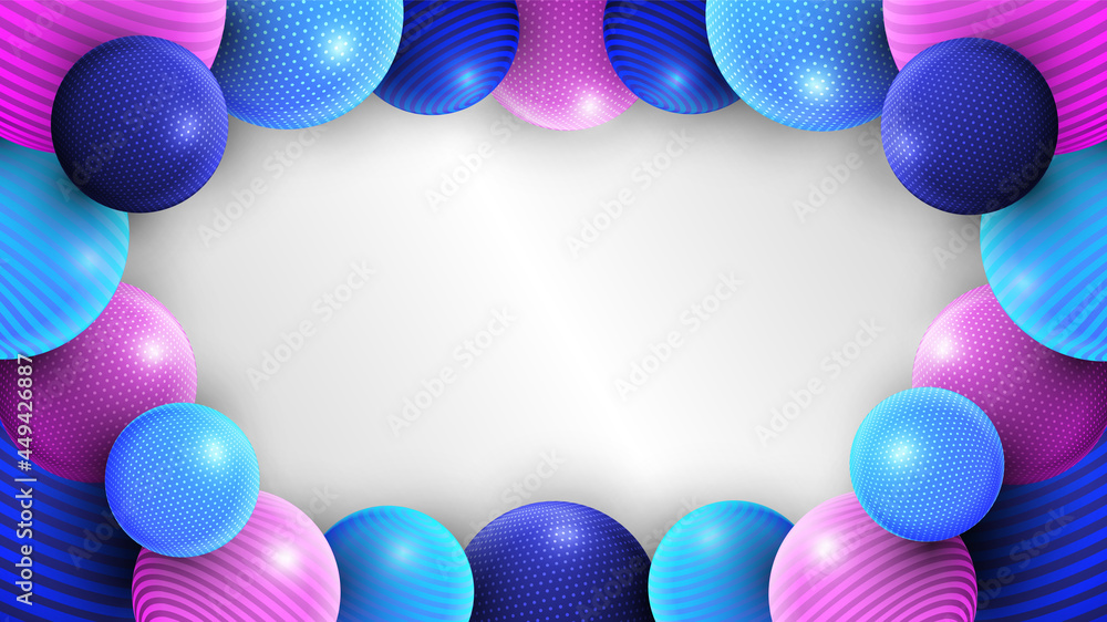 Poster eps10 abstract background consisting of multicolored spheres with realistic lights and shadows. perf
