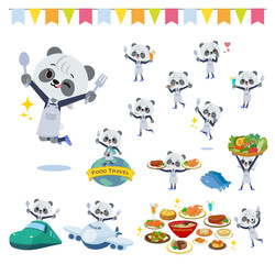 食のイベントに関するパンダの女の子のセット