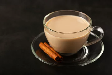 Fotobehang Cup of coffee with creamy milk. © WS Studio