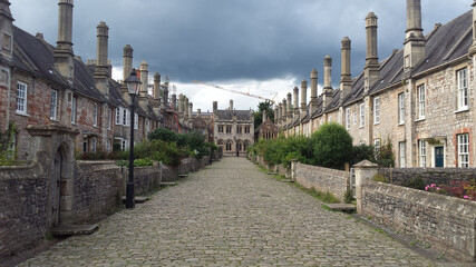 Vicars Close in Wells, England during daylight