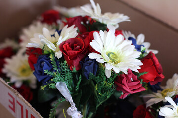 wedding bouquet in a delivery box