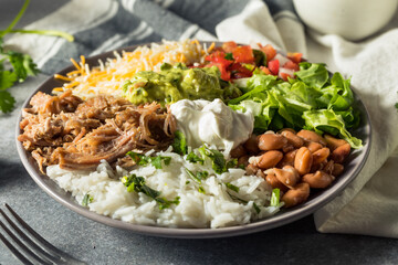 Healthy Homemade Mexican Carnitas Burrito Bowl