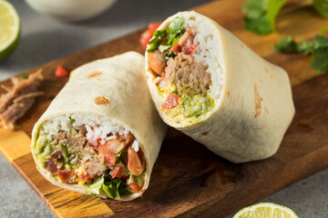 Healthy Homemade Carnitas Pork Burrito