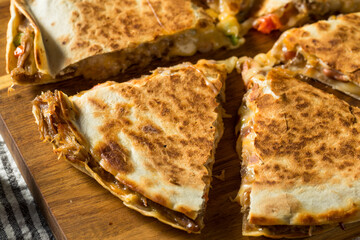 Homemade Carnitas Pork Cheesey Quesadilla