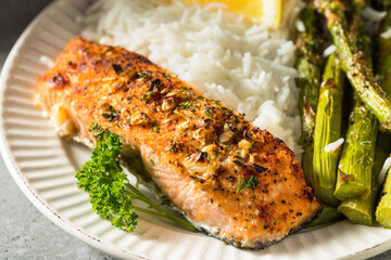 Healthy Homemade Roasted Salmon with Asparagus