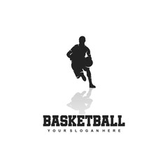 Fototapeta na wymiar Basketball design concept, illustration silhouette, vector