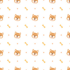 cute inu shiba pattern background