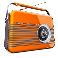 3D illustration of an vintage radio