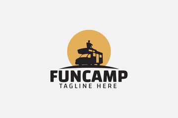 Fun camp logo vector graphic for any business especially for outdoor activity, holiday, trip, travelling, sport, adventure, etc.
