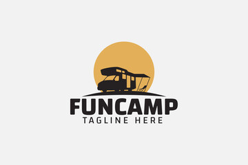 Fun camp logo vector graphic for any business especially for outdoor activity, holiday, trip, travelling, sport, adventure, etc.
