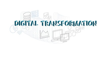 digital transformation vector concept pixel style illustration isolated