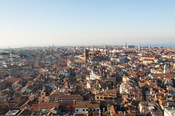 Fototapeta na wymiar View on Venice from San Marco tower, Italy.