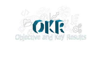 okr vector abstract concept word design symbol cloud