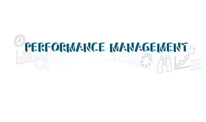 performance management vector concept pixel style illustration isolated