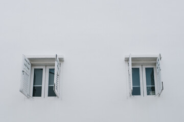 window on white wall