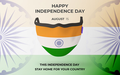 15 August Indian Flag Mask Safe Independence Day