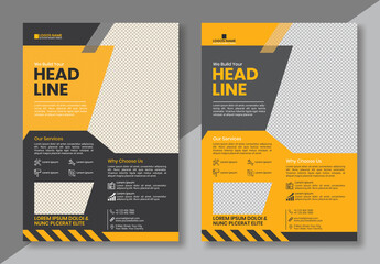 Construction Flyer Template Design Vector