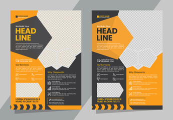 Construction Flyer Template Design Vector