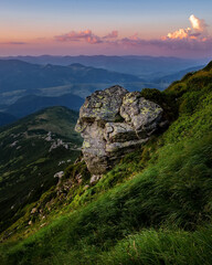 Beautiful view of the Carpathian mountains in summer.
