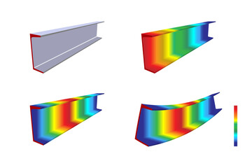 Finite element analysis of steel, Von mises stress, Vector illustration eps.10